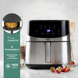 DOMO DO547FR Airfryer XXL - Heteluchtfriteuse - 7L - PFAS-vrij - Inox — thumbnail 2