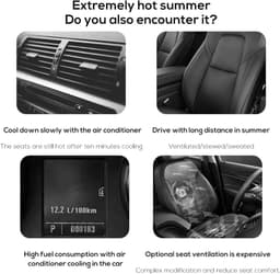 Nek Ventilator - Auto Hoofdsteun Ventilator - Autoventilator Achterbank - Handventilator - Nek Ventilator - USB - Dubbele Turbo - 3 Snelheden - ABS Behuizing - Houtlook — thumbnail 5