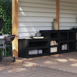 Buitenkeuken Kasten - Keuken Opslag - Tuin Koken - Modulair Ontwerp - 2 Stuks - Zwart — thumbnail 1