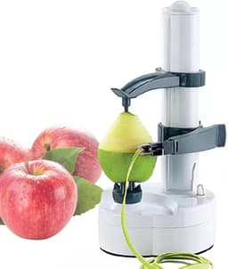 Elektrische Schilmachine - Groente Fruit Schillen - Snelle Keuken Hulp - Automatische Balans - 29x14 cm - Wit Zwart — thumbnail 1