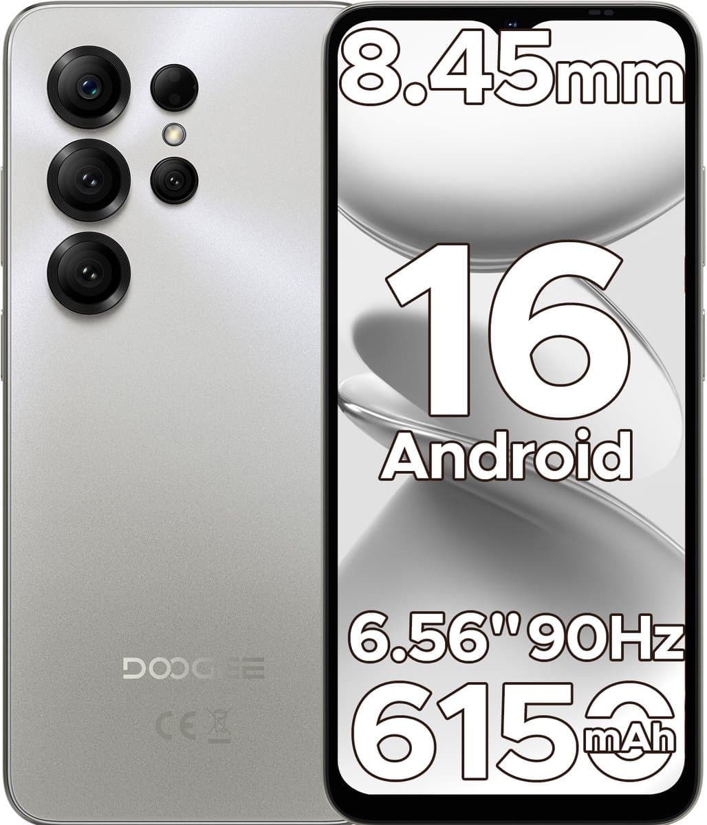DOOGEE Note 56X - Smartphone - Android 16 - 24 GB RAM + 64 GB ROM / TF 2 TB - Octa core processor - 6,56 inch HD+ 90 Hz - 8 MP camera - 6150 mAh - 4G dual SIM - Face ID - GPS - OTG - Natuurlijke — afbeelding 1