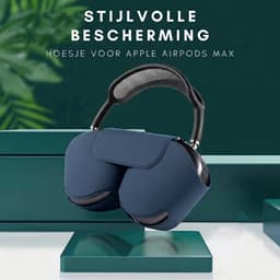 Ainy - Blauw Case Accessoires - Koptelefoon hoes geschikt voor Apple Airpods Max | Zacht Polyester Siliconen Syntetisch Leer materiaal | Magneet sluitingen — thumbnail 3