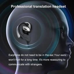 Vertaaloortjes, draadloze Bluetooth-vertaaloortjes, ondersteunen 144 talen | Directe vertaling | Slimme taalvertaler, zwart. — thumbnail 4