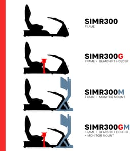 REBBLERS® SIMR 300GM Sim Racing Cockpit + Gearshift Holder + Monitor Mount - Racestoel - Volledig Verstelbaar - Zwart — thumbnail 2