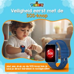TeddiQ 4G Smartwatch - GPS Kinder Smartwatch - GPS Tracker & Videobellen - Blauw - WhatsApp & Spraakmemo’s - SOS knop - Smartwatch Kinderen — thumbnail 2