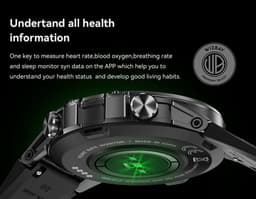 WizBay Premium Select® Sport Smartwatch - 1,39 Inch IPS Scherm - Bluetooth Bellen - Hartslag Bloeddruk Zuurstof - 100+ Sportstanden - 400mAh - Zwart — thumbnail 4