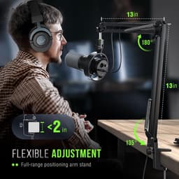 FIFINE - K688T - USB / XLR - Dynamische Microfoon - Met Boom Arm - Streaming - Podcasting - Gaming - Geschikt voor PS4 / PS5 / PC - Zwart — thumbnail 2