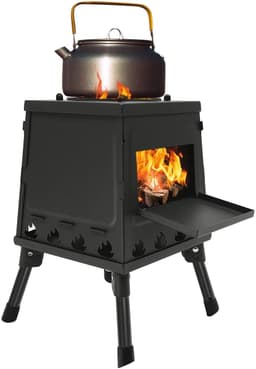 Linkforu - Inklapbare Campinghoutkachel – Buitenhaard - Houtkachel – BBQ – Verstelbaar in Hoogte 36-56 cm – Breedte 55 cm — thumbnail 1