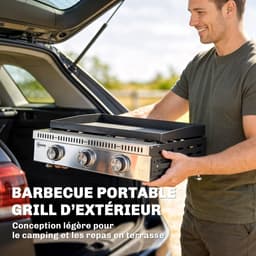 Outsunny Gasgrill - Roestvrij staal, metaal - 62 x 49 x 23 cm - Zwart — thumbnail 4