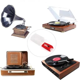 4 stuks - Naald - Platenspeler reservenaald - Premium Platenspeler Naald - universele draaitafelpinnen - Geschikt voor vinylplatenspelers, fonografen - Rood — thumbnail 3