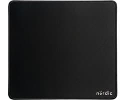 NÖRDIC muismat 32x27cm - Anti-slip onderkant - Elastan stoffen bovenkant - Gestikte randen - Zwart