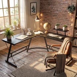 Bayt Hoekbureau - Bureau - Game Bureau - Gaming bureau - L vormig bureau - Computertafel - Zwart - 129 x 129 x 74 cm — thumbnail 5