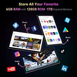 MESWAO B3 Tablet - 15,6 inch 1920*1080 IPS-scherm - WiFi 5 Bluetooth 5.0 - 32 MP + 5 MP Camera - 6GB RAM + 128GB ROM - Android 14 - 12000 mAh Batterij - Helio G99 Octa-Core - Grijs — thumbnail 5