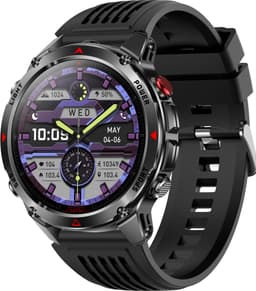 Knobbout 1.46” Scherm (3.7cm) GPS Outdoor Smartwatch – 6 Satelliet Positionering - Kompas & Hoogtemeter -LED-zaklamp - Hartslag & SpO₂, 30 m Waterdicht - 540mAh Batterij, Bluetooth 5.3- Zwart — thumbnail 1