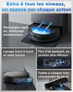 ECOVACS DEEBOT X11 PRO OMNI Robotstofzuiger – 19.500 Pa – PowerBoost snelladen–OZMO roller dweil –ZeroTangle 3.0 anti-haarwikkel –AI vlekdetectie 2.0 – OMNI 2.0 station Zelfreinigend – TruePass 4WD klim– voor harde vloeren en tapijt-Zwart — thumbnail 3