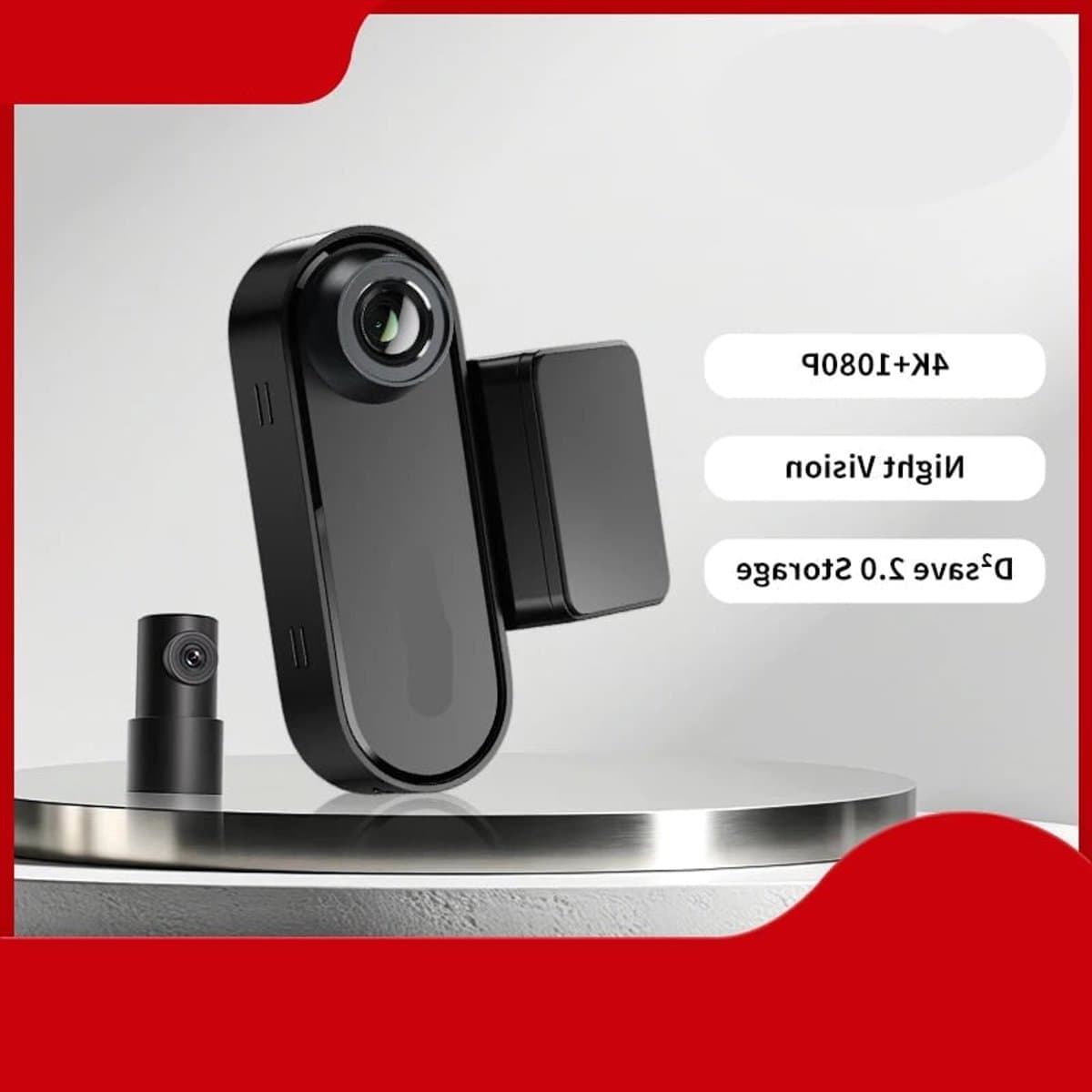 Dashcam voor Auto – Navigatiesysteem – 4K Dual Voor- en Achtercamera – GPS Navigatie – ADAS-ondersteuning – Nachtzicht – Spraakbesturing – Ultra HD Autocamera — afbeelding 1