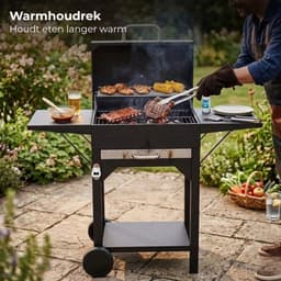 Lomera Houtskool BBQ - BBQ op Wielen - Houtskool BBQ op Wielen - Houtskool BBQ met Deksel - Zwarte Houtskool BBQ — thumbnail 3