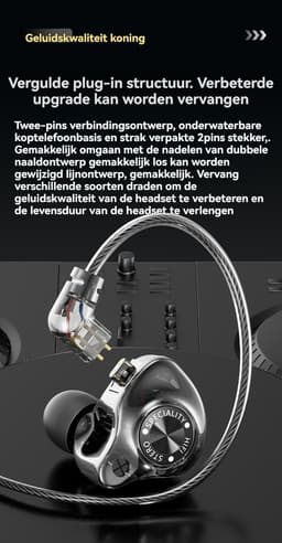 Bedrade In-ear Koptelefoon – HiFi Geluid – Afneembare 2-Pins Kabel – 3g Lichtgewicht – Ingebouwde Microfoon – Type-C / 3,5mm – Voor Muziek en Gaming — thumbnail 5