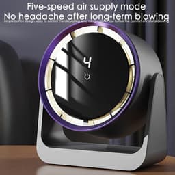 Tafelventilator - Ventilatoren - USB-burea ventilator met LED-display - Stille oplaadbare USB-burea ventilator - krachtige persoonlijke luchtverfrisser - Wandventilator - Zuinige Ventilator - wandgemonteerde slaapkamerventilator - 1 stuk(grijs) — thumbnail 2