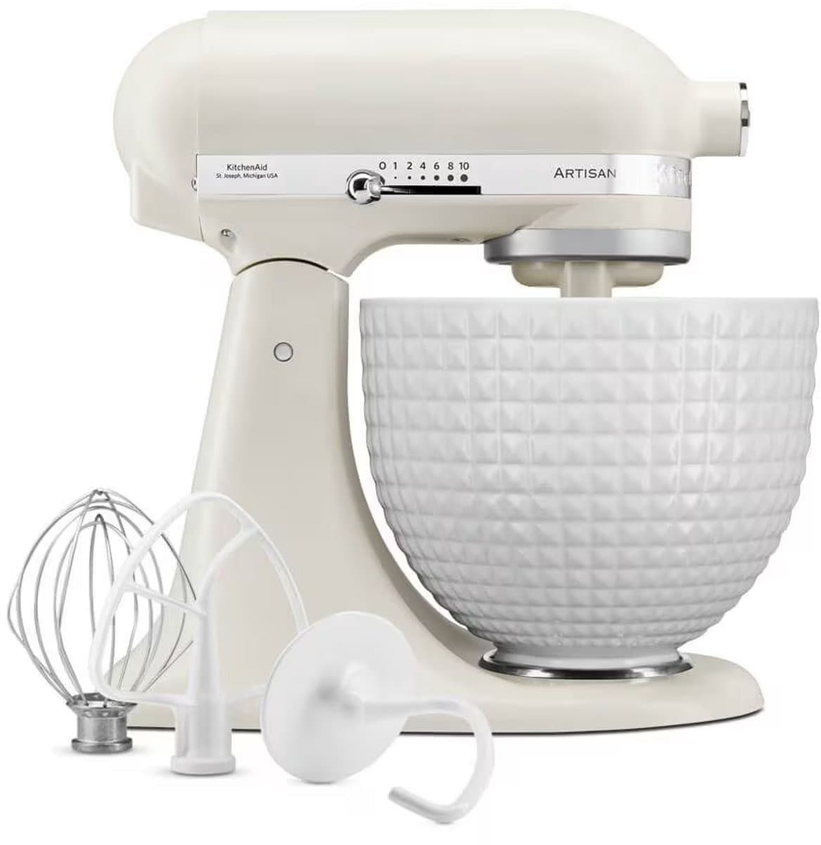 Kitchenaid Artisan 5KSM156CXEPL - Keukenmachine - 4,7L - Porcelein Wit - 3 Menghaken — afbeelding 1