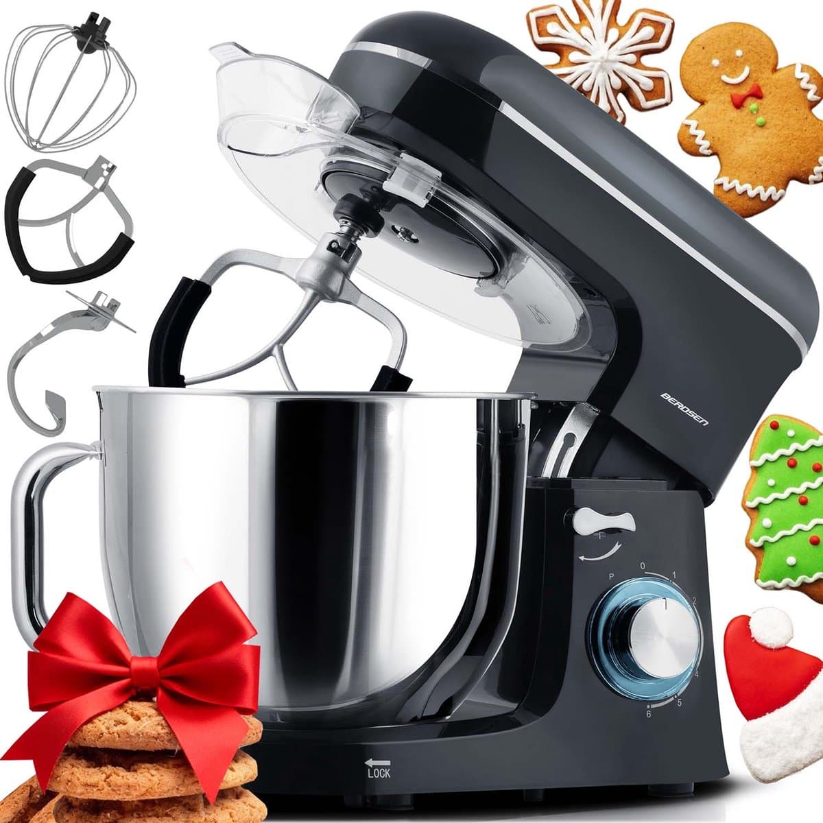 Keukenmachine planetaire mixer 3-in-1 6l Berdsen 1400 W BD-756 — afbeelding 1