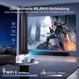 MIRA® Draagbare beamer - Beamer - Projector - Mini Beamer - Wit - 20cm x 11cm x 10cm — thumbnail 2