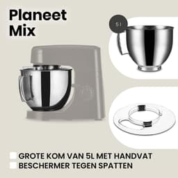 MIRA® Mixer met Mengkom - Keukenmachine - Kneedmachine- Zwart- ‎39cm x 35cm x 25cm — thumbnail 4