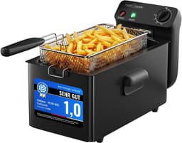 Friteuse met Koude Zone en Mandje - 3 Liter Inhoud - 2000W - Vaatwasserbestendige Onderdelen — thumbnail 1
