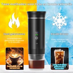 Aurixi® Draagbare Koffiemachine - Blender To Go - Draagbare Blender - Zwart - 28cm x 9cm x 9cm — thumbnail 3