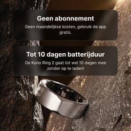 Kuno Ring 2 – Smart Ring – Slaapmonitor – Hartslag & Activiteitentracker – Stappen & Calorieën Meten – Zonder Abonnement – Waterbestendig – Zwart Maat 9 — thumbnail 5