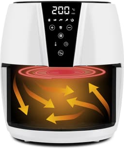 G3 Ferrari Friggisano Easy Airfryer 4,8L – Digitale Heteluchtfriteuse – 6 Programma’s – 1500W – Zwart/Wit — thumbnail 5