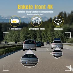Quvo® Dual Dashcam - Dashcam Voor Auto 1080p - Voor en Achter Camera – Auto Camera - G-Sensor - App Bediening – Parkeermodus - Zwart - 10cm x 4cm x 4cm — thumbnail 3