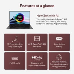 ASUS Zenbook 14 OLED UM3406GA-QD031W Copilot+ Laptop - Ryzen AI 7 - 32GB/1000GB - 14 inch — thumbnail 2