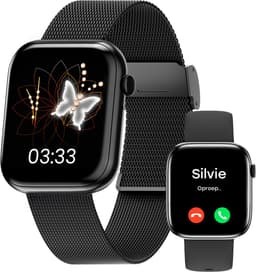 Bizoule Smartwatch Beso - Smartwatch Dames & Heren - 40mm - Horloge met Belfunctie - AMOLED Full HD - Bloeddrukmeter - Stappenteller - Android & iOS - Zwart — thumbnail 1