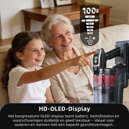 Grenintol - Steelstofzuiger - Steelstofzuiger Draadloos - Snoerloze stofzuiger -85000Pa/500W - LED - Max 60 Min Werktijd - 1,6 L Stofbak - HEPA Filter - 4 Snelheden-Geschikt Voor Tapijt, Harde Vloeren en Dierenhaar — thumbnail 3