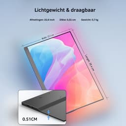 SNJY® Portable Monitor - Draagbare Monitor - Draagbaar Scherm - 15,6 Inch - 1920×1080 FHD - Zwart — thumbnail 2