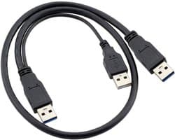 USB 3.0 Y Kabel met Dubbele Stekker voor Externe Harde Schijf