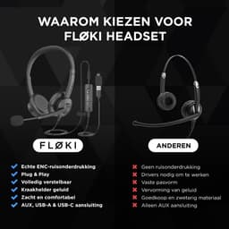Floki® Headset met Microfoon voor Computer – Ruisonderdrukking – Koptelefoon met draad - Hoofdtelefoon - 3.5mm - USB/USB-C — thumbnail 5