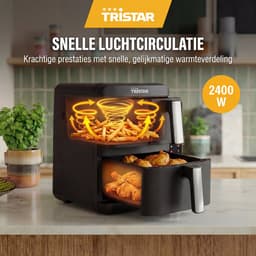 Tristar FR-9074 - Stack airfryer XXL - 9L - 2 onafhankelijke kookzones - Dubbele gestapelde lades - 8 kookprogramma's - 2400W - PFAS-vrij - Bespaart 45% Ruimte - 6 personen — thumbnail 4