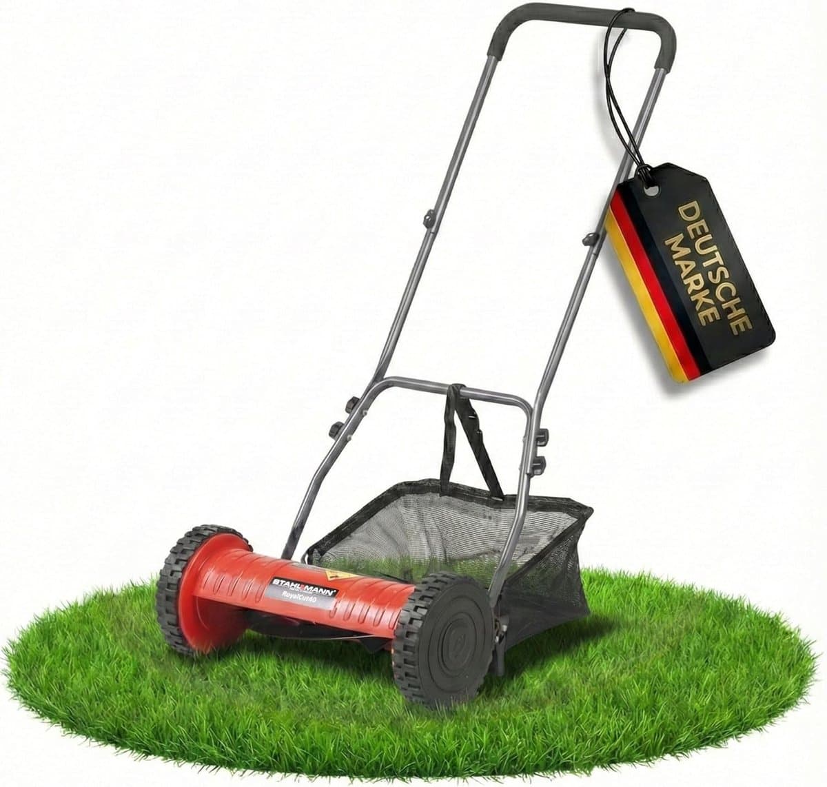STAHLMANN RoyalCut Handmaaier Kooimaaier - Grasmaaier met 40 of 30 cm Maaibreedte, 27 liter Grasopvangbak, 4-traps Maaihoogteverstelling - Handmatige Grasmaaier Kooimesmaaier - Stil en Milieuvriendelijk — afbeelding 1