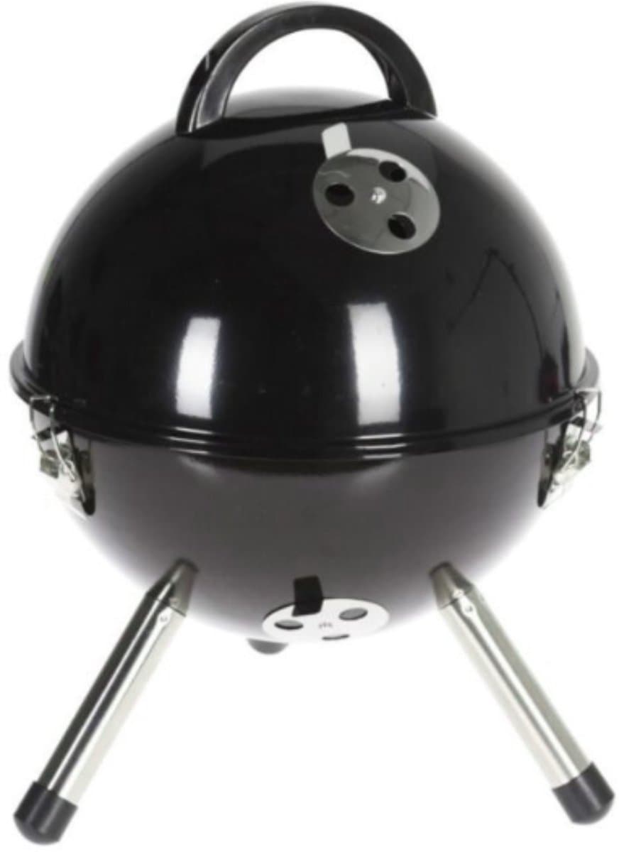 BBQ houtskool met deksel – Compact - BBQ tafelmodel – zwart - BBQ Camping - Balkon BBQ - kleine BBQ — afbeelding 1
