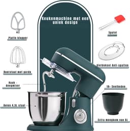 Core® Mixer met mengkom - Mixer - Mixer met mengkom keukenmachine - Donkergroen - ‎35cm x 33cm x 33cm — thumbnail 4