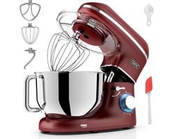 Fentic Keukenmachine – 2000W – Keukenrobot - Foodprocessor - 6,2L Mengkom – Incl. extra Accessoires – Rood