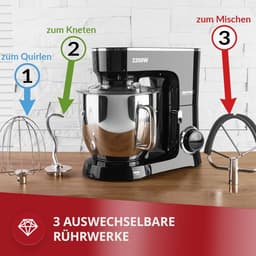 Professionele Keukenmixer met 6.5L Kom en 6 Snelheden - Ideaal voor Brood, Taarten en Meer — thumbnail 4