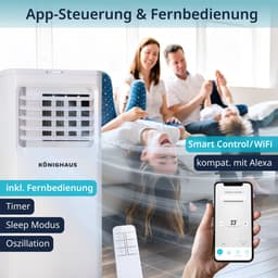 Könighaus Slimme Mobiele Airco - Snel & Efficiënt - 9000 BTU - Afstandsbediening en App — thumbnail 5