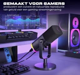 FIFINE AM8 - Complete set - Met XLR Kabel - USB / XLR Studio Microfoon - Geschikt voor PC/PS4/PS5 - RGB - Podcast - Gaming - Streaming - Zwart — thumbnail 4
