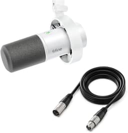 FIFINE K688 - Met XLR - USB / XLR - Dynamische Microfoon - Streaming - Podcasting - Gaming - Geschikt voor PS4 / PS5 / PC - Wit — thumbnail 1
