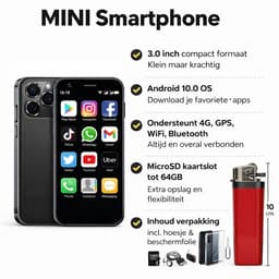 MINI Smartphone 2026 - Android 3.0 - App - 16 GB - Telefoon - Klein — thumbnail 2