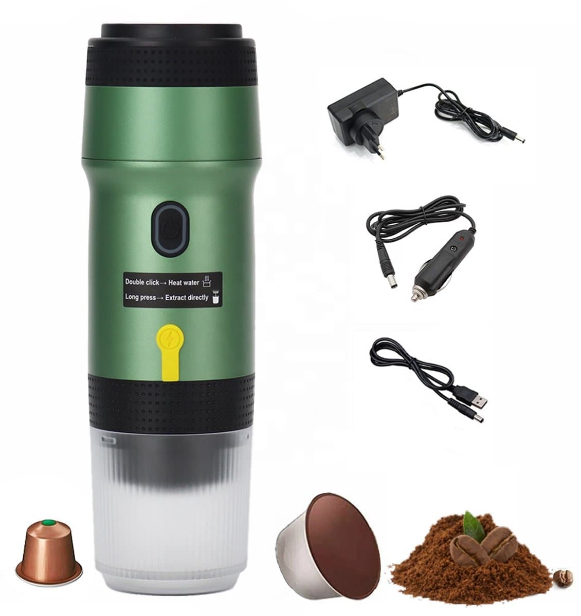 SmartOutdoor Draagbare Elektrische Espressomachine 3-in-1 | 15 Bar | Voor Capsules & Gemalen Koffie | Koffiezetapparaat voor Onderweg | 12V | Ideaal voor Reizen & Camping — afbeelding 1