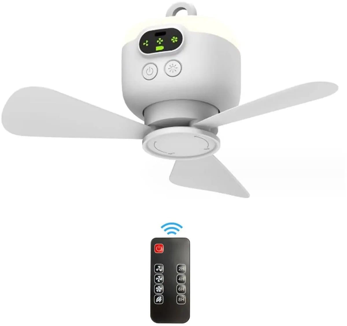 House of Balance AirFlow Pro - Plafondventilator Draagbaar - 8000mAh - Afstandsbediening - LED Verlichting - Ventilator Draadloos - Tent Camping Camper Ventilator — afbeelding 1